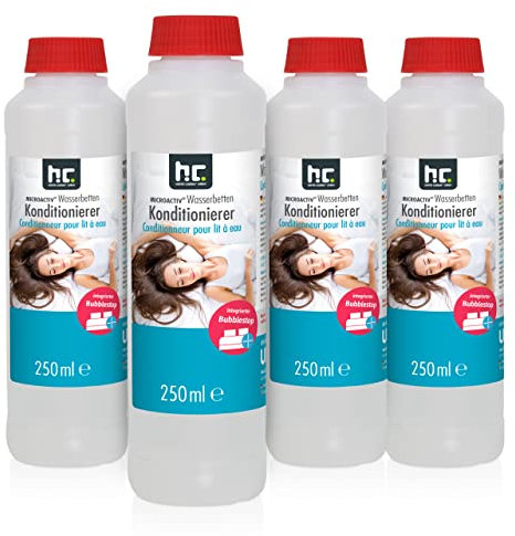Höfer Chemie 4 x 250 ml Microactiv Wasserbetten Konditionierer mit Bubble Stop Conditioner für alle Wasserbetten