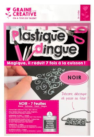 Schrumpffolie - 7 Papierblätter 26,2 x 20,2 cm - Schwarz