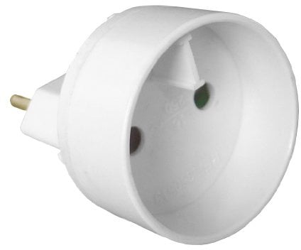 Zenitech - Adapter / Elektrischer Transformator mit Erdung - Stecker 6A auf Buchse 16A - Weiß