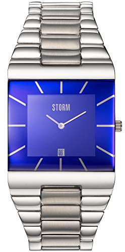 STORM Omari XL Sleek Men's Watch with Square dial and Date Function, Made from Brushed and Polished Stainless Steel