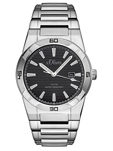 s.Oliver Herren-Armbanduhr Analog Quarz Edelstahl SO-3094-MQ
