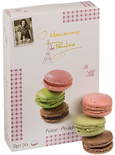 Macarons de Pauline Macarons Mix Erdbeere, Pistazie und Schokolade