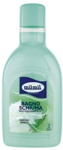 Milmil Badezimmer-Schaum, Duft aus weißem Moschus, praktische Größe, dermatologisch getestet - 2000 ml