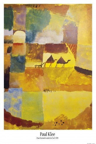 1art1 Paul Klee Poster Zwei Kamele Und EIN Esel, 1919 Plakat | Bild 91x61 cm