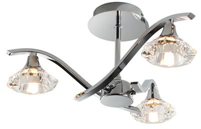 3 Light Semi-Flush Ceiling Light Finish: Chrome