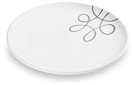 GMUNDNER KERAMIK Assiette plate | Diamètre : 25 cm | Flammes en gris pur | Vaisselle, fabriquée à la main en Autriche