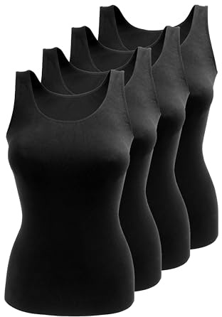 Yenita Damen Seamless Tank Top Unterhemden aus Mikrofaser - 4er Pack