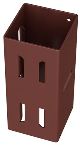 BPC Fixings Post Extender in Brown - Powder Coated Steel - 100 x 100mm - Single Piece Welded Box Section - for Installing Decorative Panels & Trellis - Home Outdoor Garden DIY