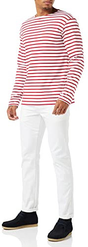 Armor Lux Herren Marinière Houat Héritage Homme T-Shirt, Mehrfarbig (320 Weiß/Braise 320 Weiß/Braun), S