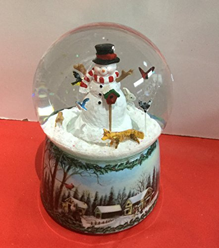 7.5 Snowman With Birds Dome 100mm Wind Up Rotating Plays Let It Snow by Roman by Roman