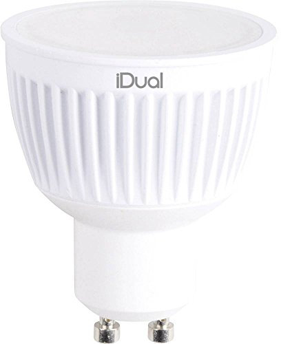 iDual LED-Leuchtmittel GU10. Fernbedienbar. Warmweiß bis Kaltweiß; Dimmfunktionen; Multicolor-Umgebungs- und Stimmungslicht. 345 lm. Ausstrahlwinkel: 100°.