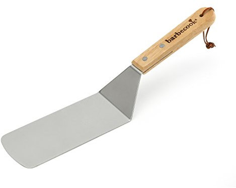 Barbecook spatule à poisson pour barbecue et plancha, ustensile barbecue en inox et bois 37cm, Argent