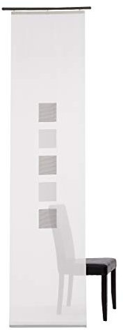 Homing halbtransparenter Flächenvorhang Schiebegardine weiß-Silber (1Stück) 245 x 60 cm (HxB), 100% PES, 60 cm x 245 cm, 5915-27