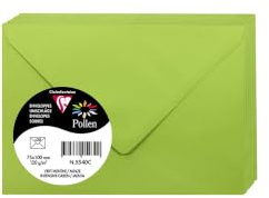 Clairefontaine 5540C - Packung mit 20 Umschläge Pollen, Mini Format 7,5x10 cm, 120g, ideal für Ihre Einladungen und Korrespondenz, Minze, 1 Pack
