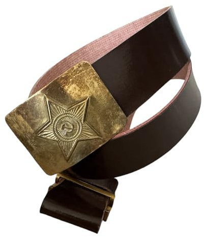 Ganwear Sowjetisch Russische UdSSR Militärarmee Marineoffizier Gürtel Lederimitation Metall Messing Schnalle