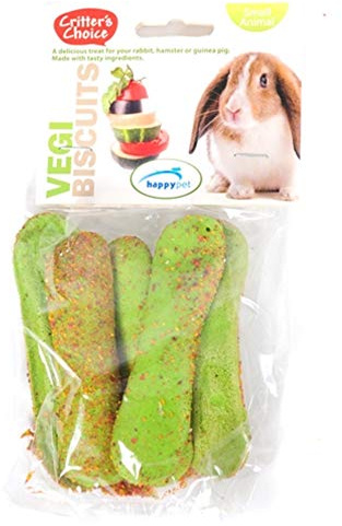 HAPPYPET Critter's Choice Vegetable Biscuits 50g Small Animal Treat Reward | Vegetable biscuit treat for small animals – healthy baked reward for rabbits, guinea pigs & hamsters