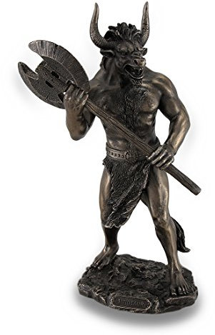 Bronze Minotaurus mit Labrys Statue griechischen Mythologie