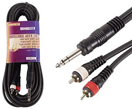 CONECTICPLUS Câble Jack 6.35mm mâle 2 RCA mâles 6m
