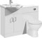 VeeBath Linx 1150 Vanity Unit Furniture Set, Wash Basin Bathroom Sink, WC, Toilet Pan, Soft Close, Quick Release Toilet Seat with Concealed Cistern-White (Flat Pack)