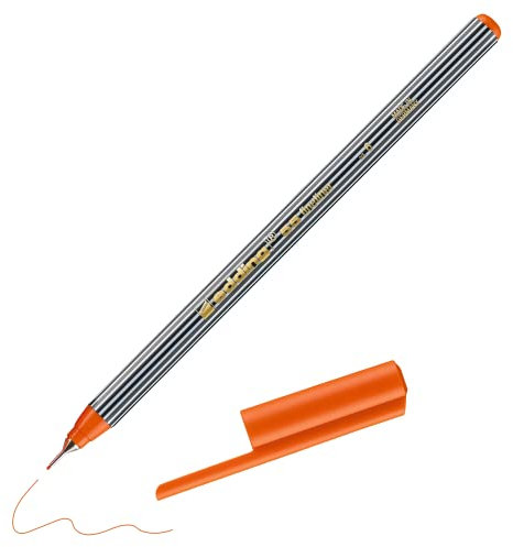 edding 55 - Fineliner - orange - 1 Stift - 0,3 mm Spitze - Farbstift zum Schreiben, Malen, Unterstreichen, Illustrieren - für Kinder und Erwachsene, Schule, Homeoffice, Büro