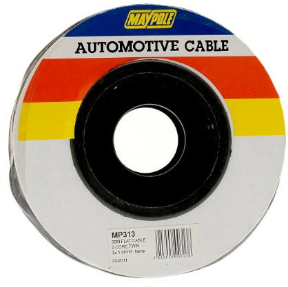 Maypole 313 2 Core Flat Cable, 2 x 1.0 Square mm, 30 m, 8 A, Set of 2