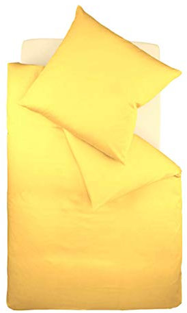 Fleuresse Colours Bettwäsche, Uni-Mako-Satin, gelb, 155 x 220 cm