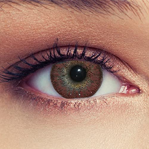 Designlenses, haselnuss braune Kontaktlinsen, 1 Paar (2 Stück), weiche Linsen, natürlicher Effekt, farbige Monatslinsen ohne Stärke Natural Hazel