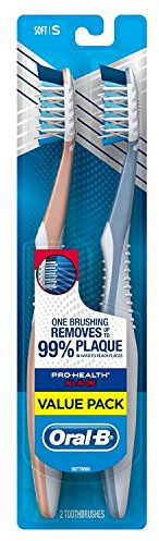 Oral-B Pro-Health All-In-One 40 S (Soft) CrossAction Bristles Toothbrush, (Twin Pack)
