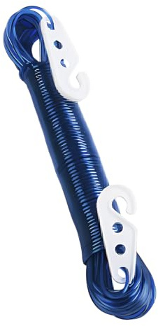 WÄSCHELEINE 20m rutschfest Ø1,5mm mit 2X Haken Stahleinlage Camping Wäsche Leine 4-Varianten 54 (Blau)