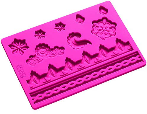 Original Kaiser Inspiration Silikon Fondantform Ornament, Silikonmatte 20 x 13,5 cm, Prägematte, 3D Kuchendekor mit 10 Motiven