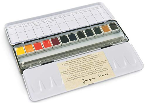Blockx Lot de 12 demi-godets à aquarelle + 12 emplacements vides
