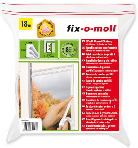 Suki Türdichtung E-Profil, Gummi, selbstklebend, zur Isolierung/Türkontakt, Weiß