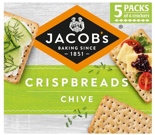 JACOB'S Crispbreads Chive Crackers 5 x 38g, 190g