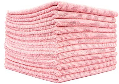 The Rag Company 12 Stück (12 Stück) x 30,5 cm. Allzweck-Reinigungstücher aus Mikrofaser mit hoher Saugfähigkeit, fusselfrei, streifenfrei Rose