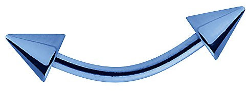 Piercingfaktor Unisex Banane Piercing aus Chirurgenstahl mit Spikes Augenbrauen Tragus Helix Lippe Ohr Nase Intim Blau 1,2mm x 8mm x 3x4mm