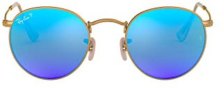 Ray-Ban Herren Rb 3447 Sonnenbrille, Gold (Matte Gold/Bluemirrorpolar), 53