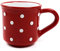UNGARNIKAT Tasse en céramique - Rouge - avec Pois Blancs Peints à la Main - 0,35 l