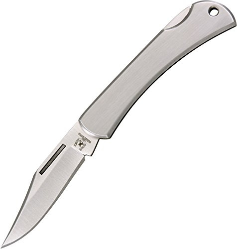 Rough Rider Silber Messer rostfrei Lockback 8,95 cm Klinge 6,6 cm Edelstahl Griff mit Loch Taschen-Clip Sperrklinke