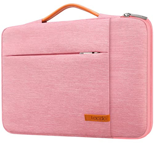 Lacdo 360° Protectora Funda de Ordenador Portátil para 15.6 Pulgadas Lenovo IdeaPad 3 5 / ThinkBook, HP Pavilion 15, ASUS VivoBook 15 / TUF F15, DELL Inspiron 15, Impermeable Protectora Bolsa, Rosado