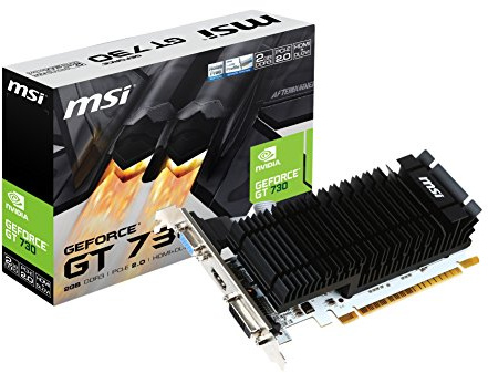 MSI NVIDIA GEFORCE GT 730 N730K-2GD3H/LP Graphics Card '2GB DDR3, 902MHz, Low Consumption, VGA, DVI-D, HDMI, HTPC, Silent Passive Fanless Cooling System'