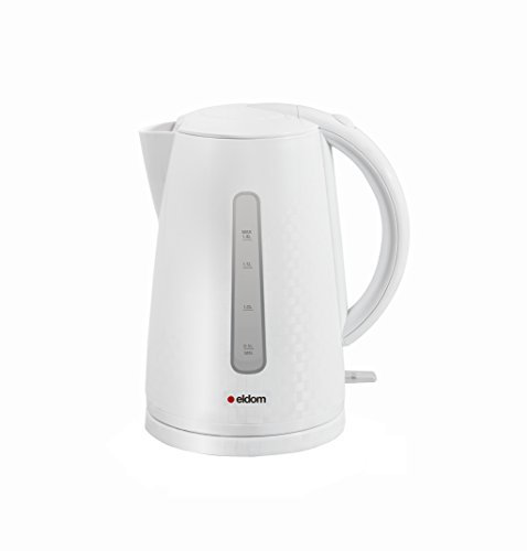 eldom Hervidor de Agua Eléctrico C240. 1,7 Litro, Base 360º, Filtro Antical, Doble Sistema de Seguridad, Plástico, 2000 W, color blanco