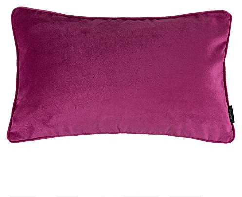 McAlister Textiles Matter Samt | Kissenbezug für Sofakissen in Fuchsia Pink | 60 x 40cm | erhältlich in 25 Farben | griffester Samt edel paspeliert | Kissenhülle für Samtkissen