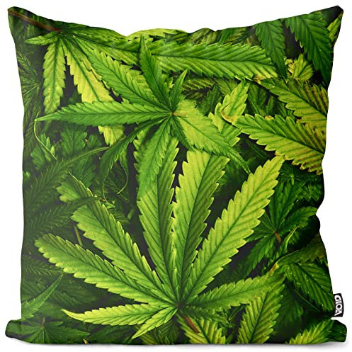 VOID Hanf Print Kissenbezug Kissenhülle Outdoor Indoor, Kissen Größe:40 x 40 cm