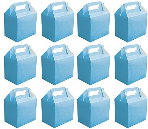 VALUE PACK 12 x Baby Blue Paper Lunch Box Going Home Present Picnic Boxes
