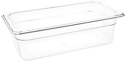 Vogue U233 Polycarbonate 1/3 Gastronorm Container, Clear, 100 mm Length, 3.8L Capacity