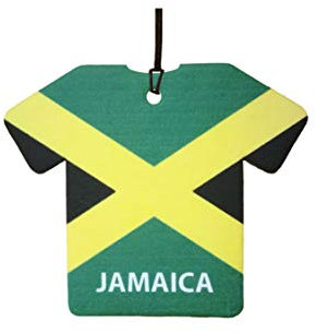 Ali Air Freshener Personalisierter Jamaica Flag Jersey Auto Lufterfrischer (Grün, Gelb, Schwarz) - Hängendes Papier, 1 Stück, Passiv, Auto, Haus, Büro, Geschenk
