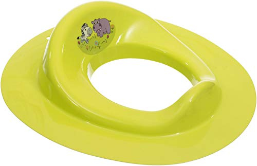 Bieco 11001971 - Kinder Toilettensitz Zoo mit Spritzschutz, grün, ca. 32 x 36,5 x 9 cm