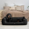 tierlando® Goofy Easy CLEAN – Orthopädisches Hundebett aus Kunstleder mit Matratzenschoner – für mittelgroße und große Hunde Größe: 110x90cm Farbe: 03 Schwarz