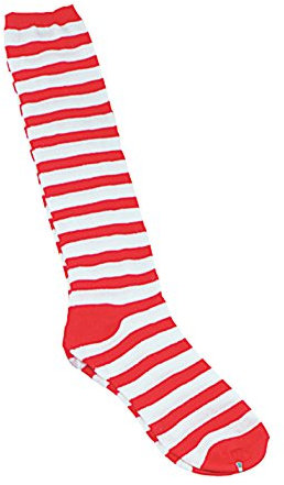 Bristol Novelty BA051 Clown Socken mit Streifen, Rot/Weiß, Mehrfarbig, Einheitsgröße