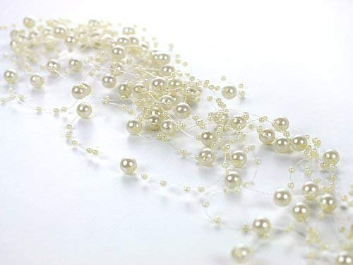 P&D Perlengirlande creme 5 Stück à 1,3 m Tischdekoration Hochzeit